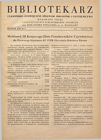 Okładka Bibliotekarz 1954, nr 3