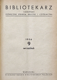 Okładka Bibliotekarz 1956, nr 9