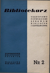 Okładka Bibliotekarz 1959, nr 2
