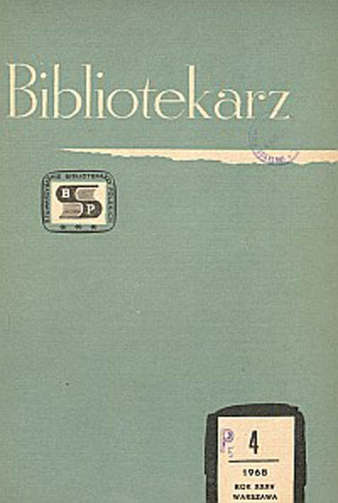 Okładka Bibliotekarz 1968, nr 4