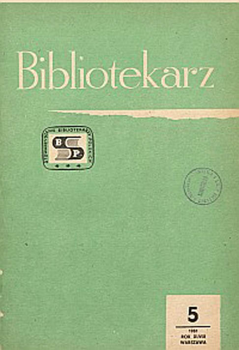 Okładka Bibliotekarz 1981, nr 5