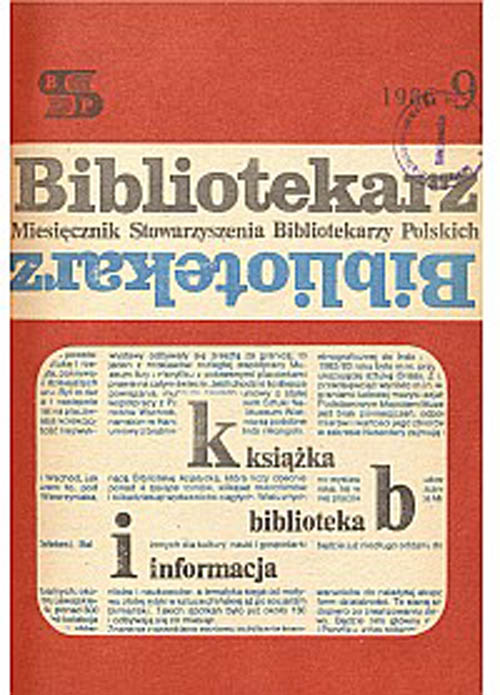 Okładka Bibliotekarz 1986, nr 9