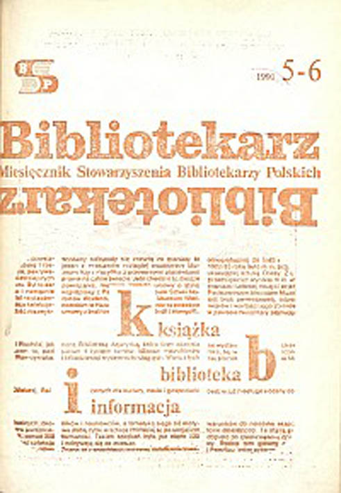 Okładka Bibliotekarz 1990, nr 5-6