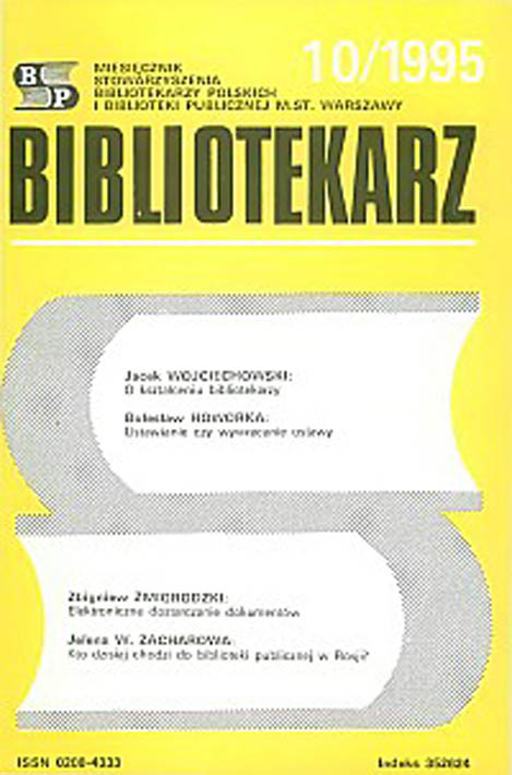 Okładka Bibliotekarz 1995, nr 10