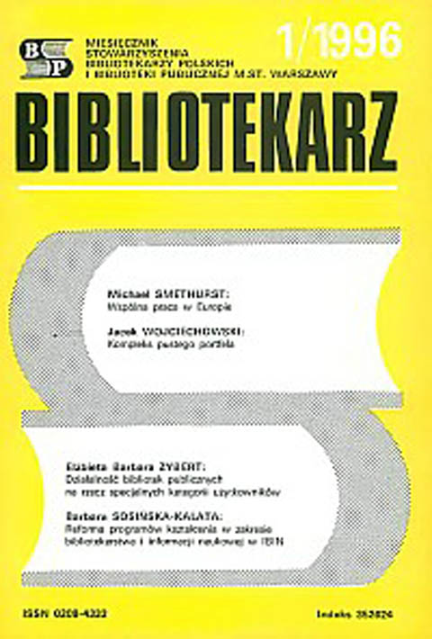Okładka Bibliotekarz 1996, nr 1
