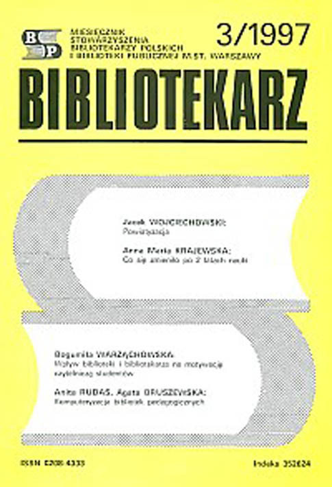 Okładka Bibliotekarz 1997, nr 3