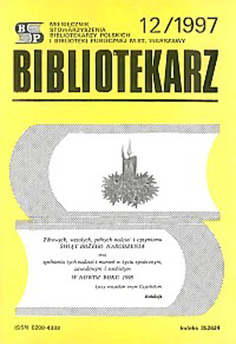 Okładka Bibliotekarz 1997, nr 12