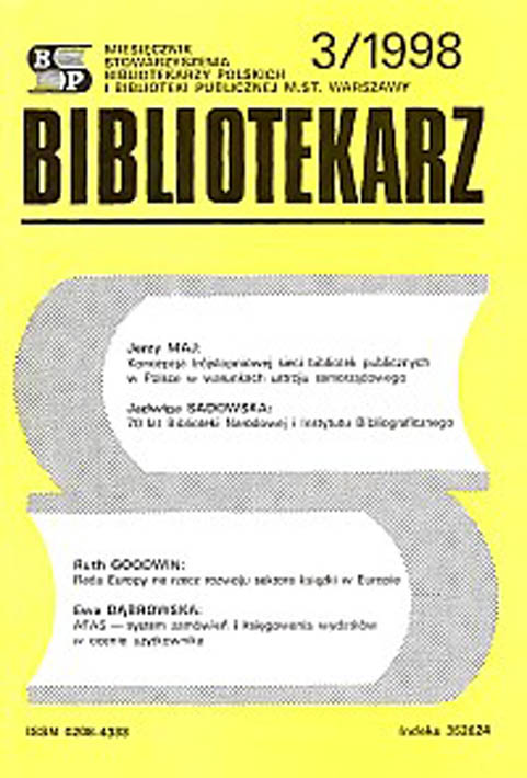Okładka Bibliotekarz 1998, nr 3