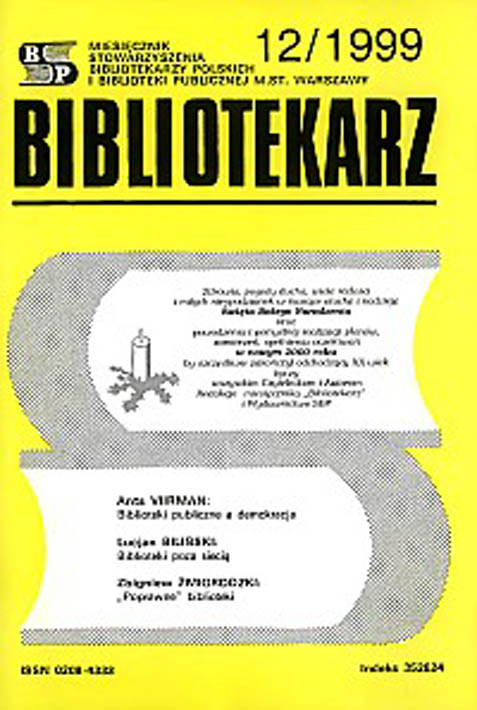 Okładka Bibliotekarz 1999, nr 12