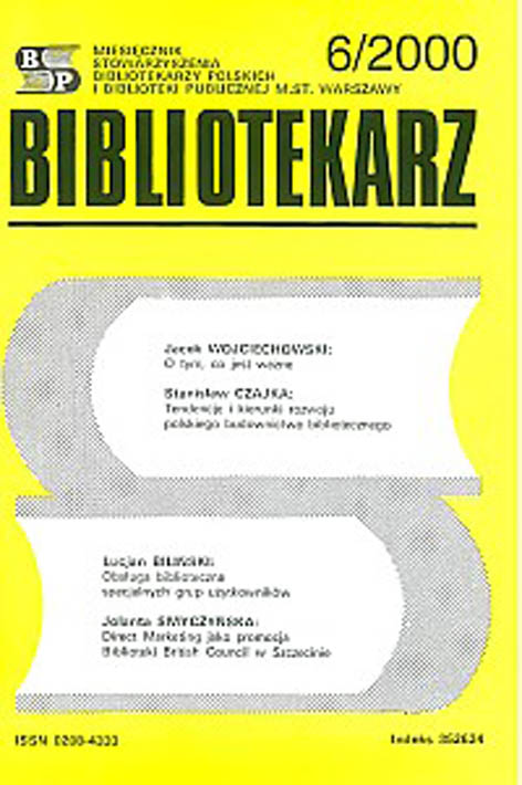 Okładka Bibliotekarz 2000, nr 6