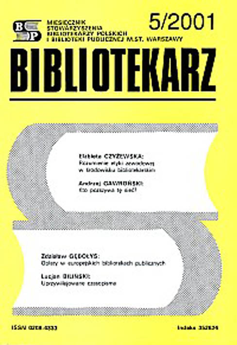 Okładka Bibliotekarz 2001, nr 5