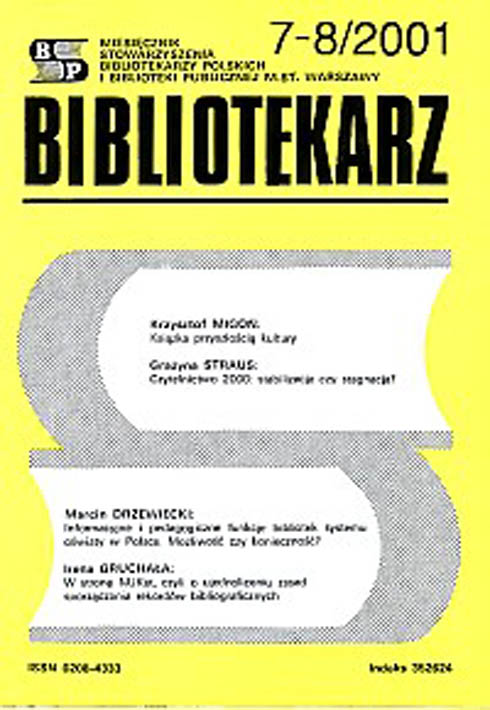 Okładka Bibliotekarz 2001, nr 7-8