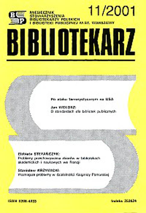 Okładka Bibliotekarz 2001, nr 11