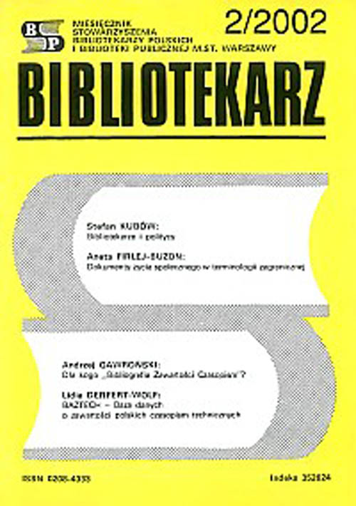 Okładka Bibliotekarz 2002, nr 2