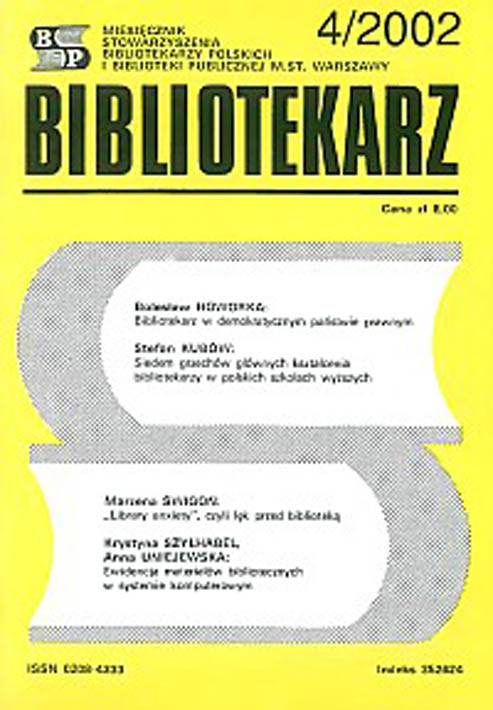 Okładka Bibliotekarz 2002, nr 4