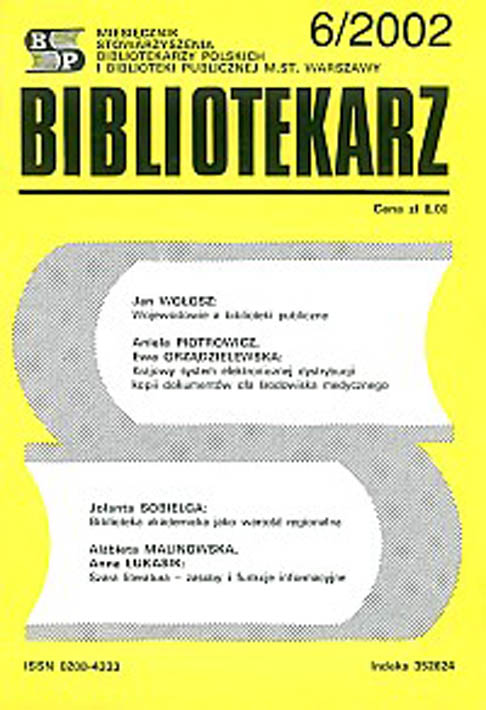Okładka Bibliotekarz 2002, nr 6