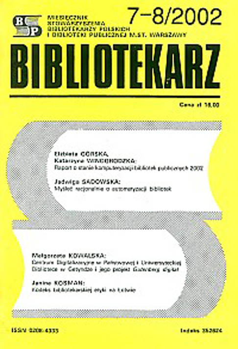 Okładka Bibliotekarz 2002, nr 7-8