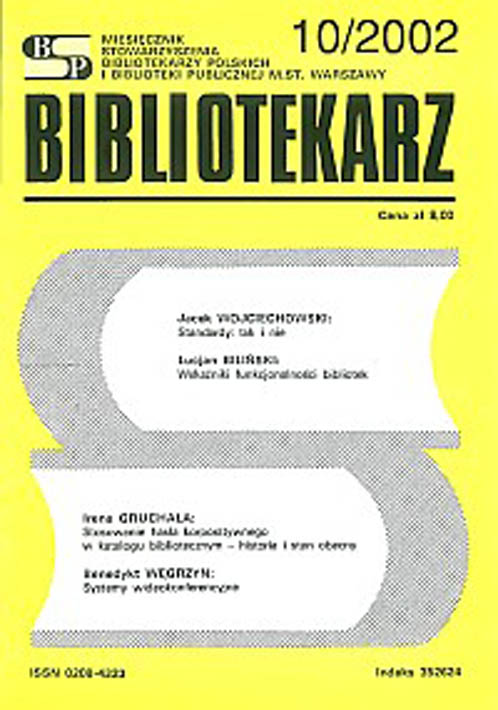 Okładka Bibliotekarz 2002, nr 10