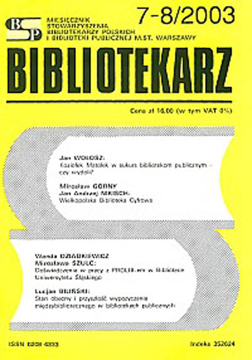 Okładka Bibliotekarz 2003, nr 7-8