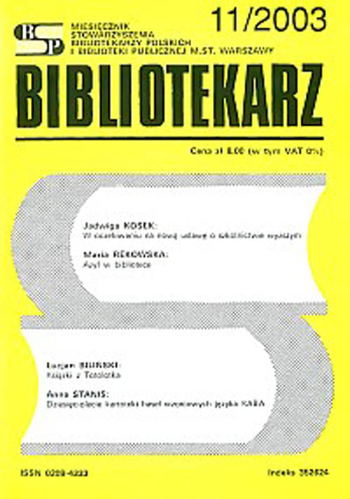 Okładka Bibliotekarz 2003, nr 11