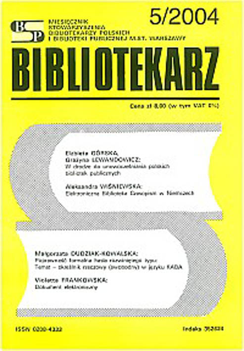 Okładka Bibliotekarz 2004, nr 5