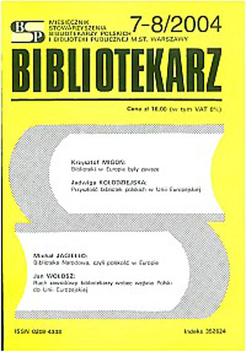 Okładka Bibliotekarz 2004, nr 7-8
