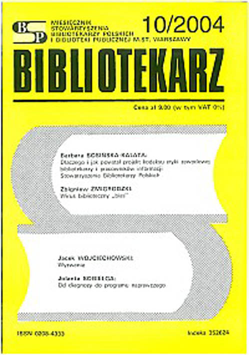 Okładka Bibliotekarz 2004, nr 10