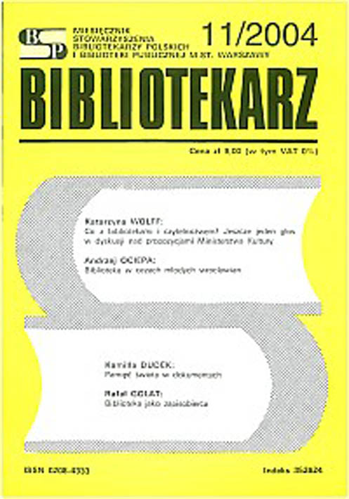 Okładka Bibliotekarz 2004, nr 11