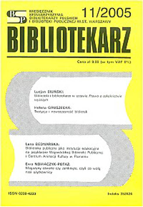 Okładka Bibliotekarz 2005, nr 11