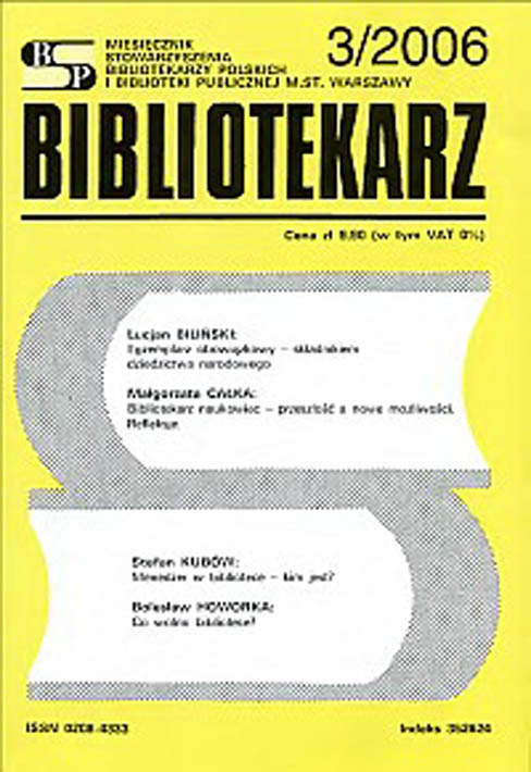 Okładka Bibliotekarz 2006, nr 3
