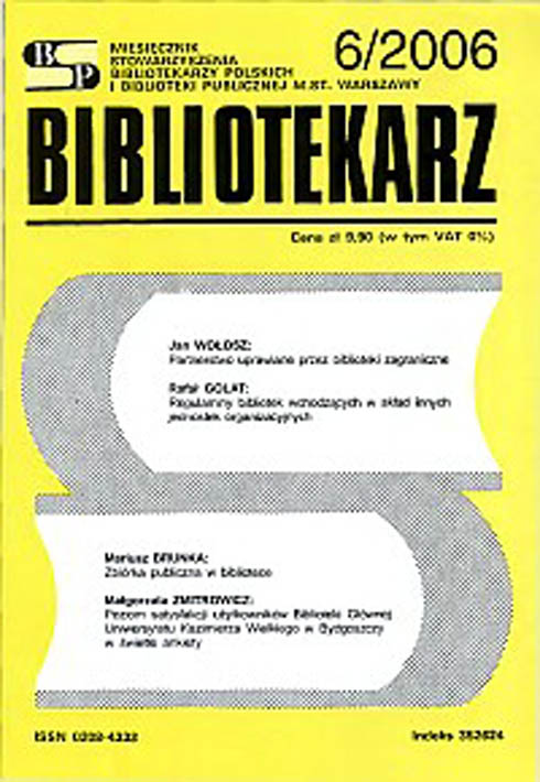 Okładka Bibliotekarz 2006, nr 6