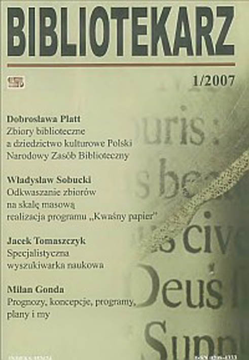 Okładka Bibliotekarz 2007, nr 1