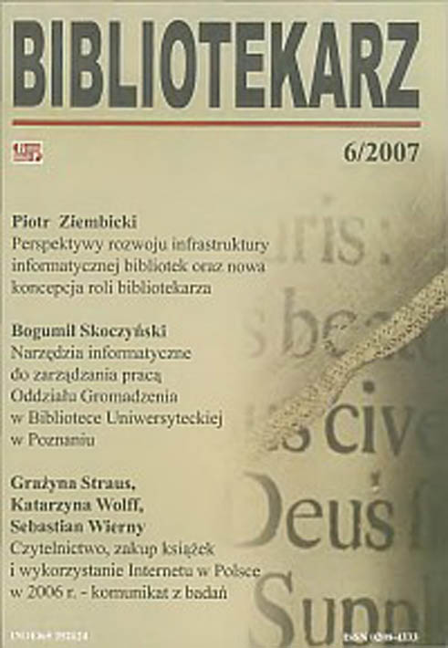 Okładka Bibliotekarz 2007, nr 6