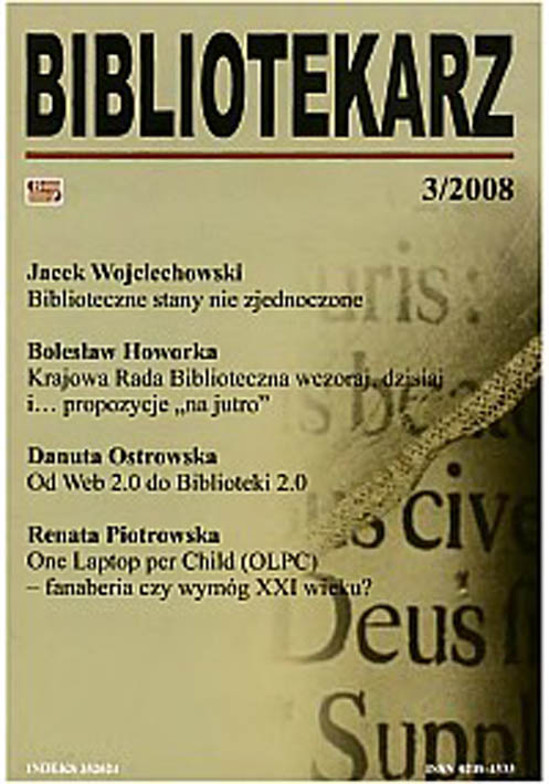 Okładka Bibliotekarz 2008, nr 3