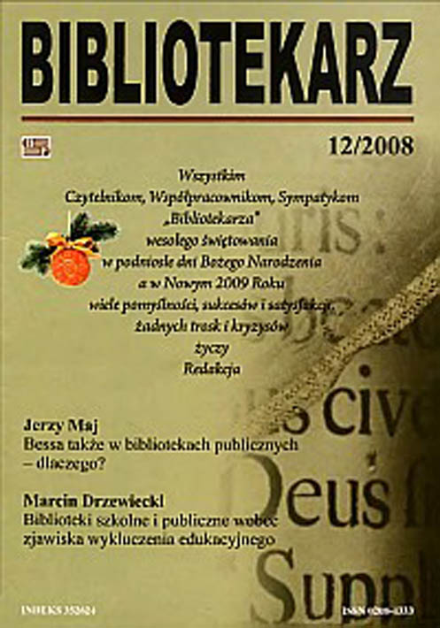 Okładka Bibliotekarz 2008, nr 12