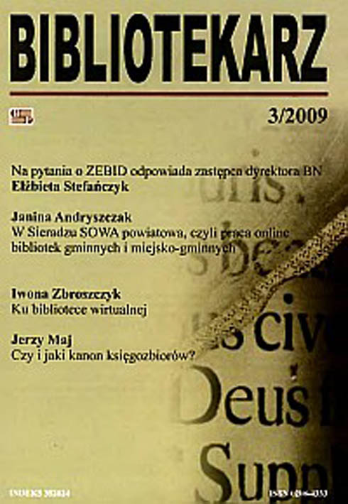 Okładka Bibliotekarz 2009, nr 3