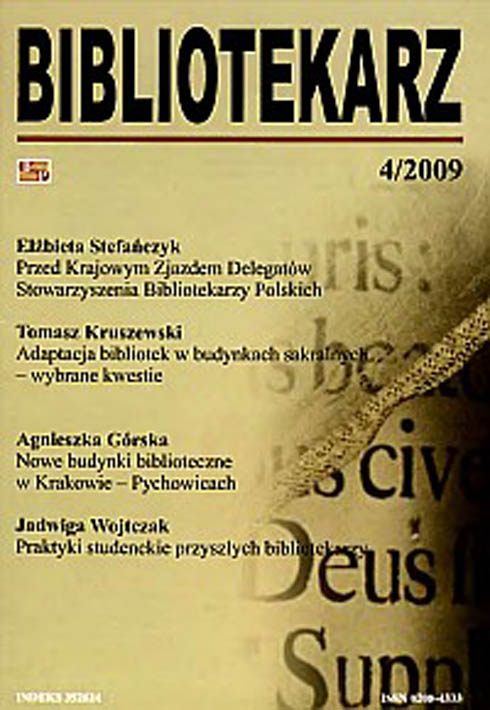 Okładka Bibliotekarz 2009, nr 4