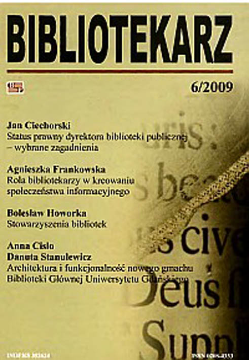 Okładka Bibliotekarz 2009, nr 6