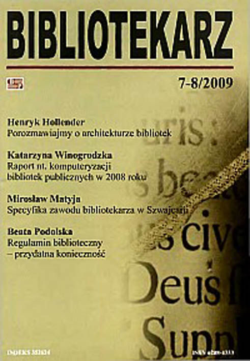 Okładka Bibliotekarz 2009, nr 7-8