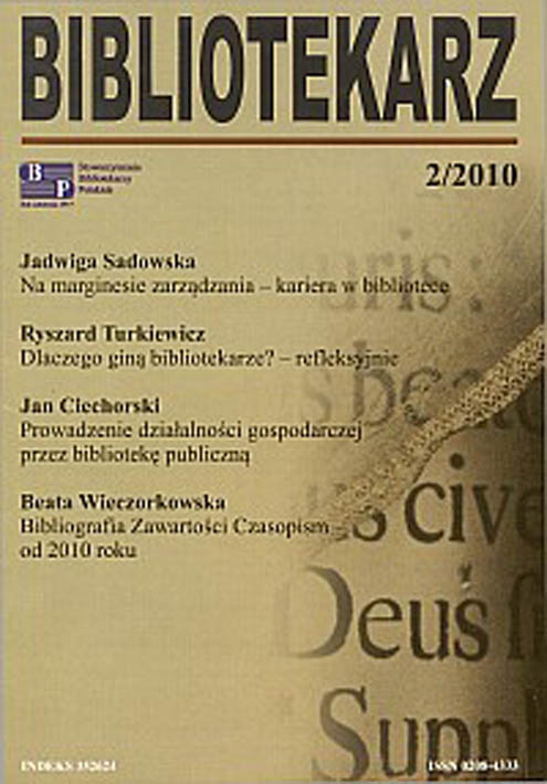 Okładka Bibliotekarz 2010, nr 2
