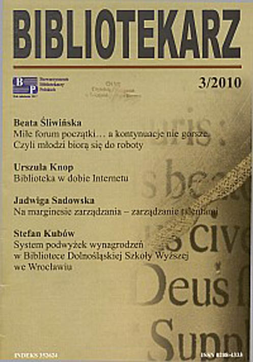 Okładka Bibliotekarz 2010, nr 3