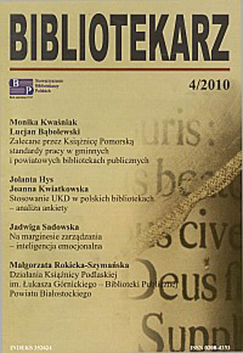 Okładka Bibliotekarz 2010, nr 4