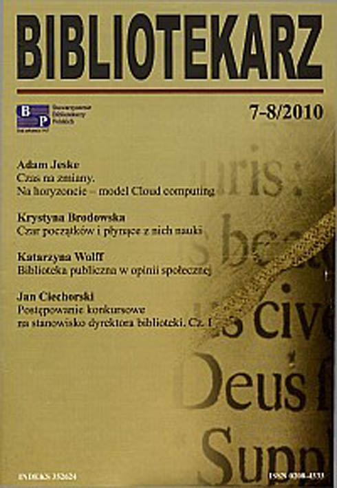 Okładka Bibliotekarz 2010, nr 7-8