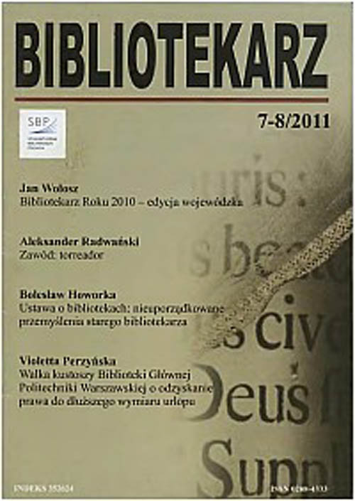 Okładka Bibliotekarz 2011, nr 7-8