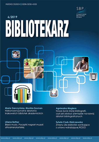 Okładka Bibliotekarz 2019, nr 6