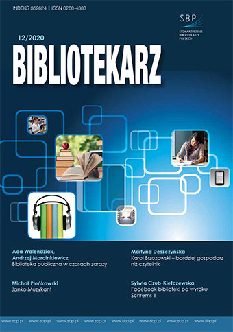 Okładka Bibliotekarz 2020, nr 12