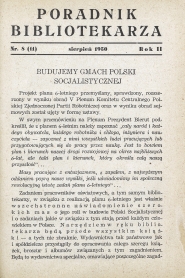 Okładka Poradnik Bibliotekarza 1950, nr 8
