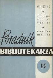 Okładka Poradnik Bibliotekarza 1959, nr 5-6