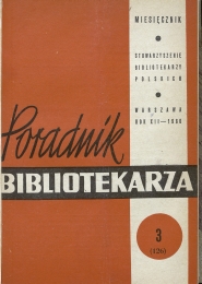 Okładka Poradnik Bibliotekarza 1960, nr 3