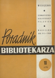 Okładka Poradnik Bibliotekarza 1960, nr 10
